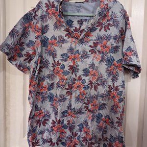 Izod Saltwater Relaxed Classics tropical flower short sleeved button up -  Mens